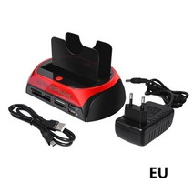 외장하드 이동식하드디스크 하드 드라이브 도킹 스테이션 usb to 2.5 3.5인치 sata ide 듀얼 슬롯 2.5인치용 외부 인클로저 3.5 IDE sata iiiiii, 유럽 ​​연합