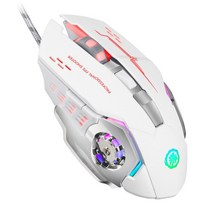 게이밍마우스 게임용 컴퓨터 인체 공학적 유선 게이밍 마우스 LED 3200 인치 당 점 USB 컴퓨터 게이머 RGB, 01 WHITE, 한개옵션1