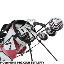 월드이글 F-01a 남성 왼손잡이용 골프채 풀세트 14개 세트 입문용 Lefty, 블랙 / 플렉스 S