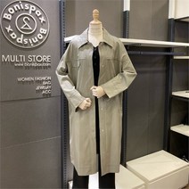 보니스팍스 NC02 인조 가죽 카라 롱재킷 A32LJ020