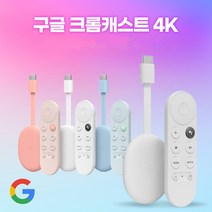구글 크롬캐스트 4세대 4K + 리모컨 커버 + 220v 돼지코, 스노우, 블루