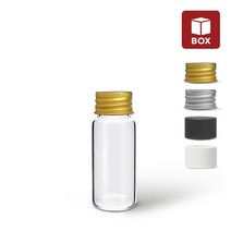 (1BOX) 유리병 바이알 SB30 투명 30ml (12개입) 샘플 소분 미니 병 용기, 플라스틱캡 블랙 (12개)