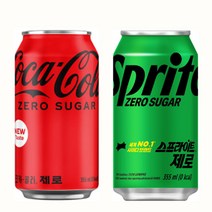 마셔몰 코카콜라제로355ml(12캔)+ 스프라이트 제로슈거355ml(12캔) 총24캔, 355ml