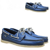 남성 보트 슈즈 일상 편한 신발 영국 통기성 남성 신발 남성 비즈니스 캐주얼 가죽 신발 남성 및 여성 유행 소 가죽 수제 항해 신발 로얄 블루