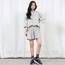 그저그녀 W1057 꼬마 후드 반바지 세트