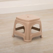야외 플라스틱 간이 의자 정원 옥상 튼튼한 목욕탕 체어 낮은 소형 가정용 실내, 스몰 브라운 22.5CM (방석X)