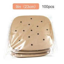 에어프라이어 50pcs 공기 프라이 기선 라이너 일회용 목재 펄프 논문 비 스틱 김이 나는 바구니 매트 36L 공기 프라이어에 대 한 베이킹 오일 종이 매트, CHINA, 23CM