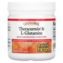 Natural Factors Theracurmin & L-Glutamine 내츄럴팩터스 테라큐민 & L 글루타민 156g, 1개