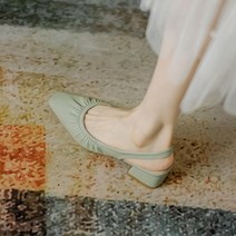 슬링백구두 여성 발편한 펌프스힐 심플 스퀘어코 가벼운 A27