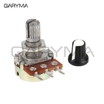 5set wh148 1k 10k 20k 50k 100k 500k 옴 15mm ag2 흰색 캡이있는 arduino 용 3 핀 선형 테이퍼 회전식 전위차계 저항, 20k 옴