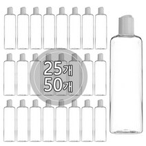 [25개묶음판매] 프레스캡 120ml 150ml 200ml 250ml 300ml 500ml 똑딱이캡 공병 화장품, 300ml 투명용기, 검정캡, 25개