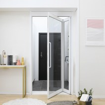 [공식] 씨쓰리 문풍지도어 MD스윙도어 기본형 아파트 현관중문, 2.블랙((M040-2), 3.아쿠아