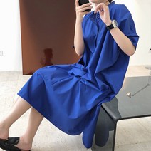 여름 여성 차이나 셔츠 원피스 루즈핏 롱 스커트