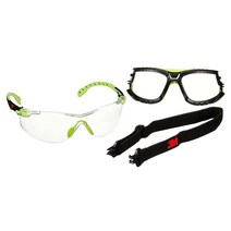 3M Solus 1000 시리즈 S1201SGAF-TKT Grn/Blk 스카치가드 김 서림 방지 코팅 투명 AF-AS 렌즈 TPE/스트랩