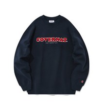 COVERNAT 부클 쿠퍼 로고 기모 맨투맨 네이비 CO2203CR08NA