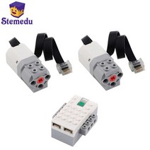레고 호환 1/2/4pcs 전원 기능 부품 WEDO 2.0 중형 모터 빌딩 블록 호환 45303 클래식 로봇, 02 2 motor 1 hub