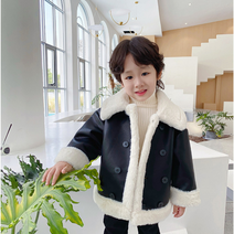 대디스토어 유아동 남아 여아 아기 겨울 기모 블랙 기모 무스탕 가죽 자켓