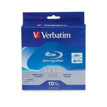 버바팀 Verbatim BD-R 25GB 16X 블루레이 공 미디어 디스크 - .. 정품보장, 50GB_10 Pack Spindle