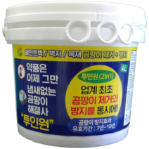 항균 투인원 페인트 업계최초 곰팡이 제거와 방지를 동시에 곰팡이 방지효과 7년~10년 벽지곰팡이 단열시공 항곰팡이 베란다곰팡이 단열페인트 에어로젤 베란다단열 결로방지, 화이트 4L(리터), 4000ml, 1개