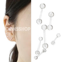 [문스샵] 투명 피어싱 실리콘 투명귀걸이 아웃컨츠 이너컨츠 2.5mm 3mm 4mm 투명볼 실리콘피어싱 피어싱막기 학생 피어싱 귀걸이 실리콘투명귀걸이 바 길이 6 8 10 12mm