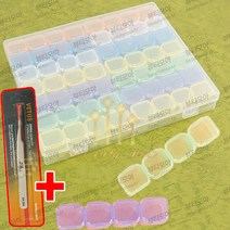 공케이스 120칸 56칸 30칸 20칸 4단 서랍장 스와케이스 분리형 케이스 파츠케이스 조립형 스톤케이스 빈케이스 네일아트 공방용품 목공예 보관함 진열대, 1개, 칼라56칸모노케이스+핀셋5A-SA/1ea