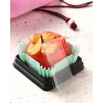 투명 사각 화과자 케이스 1구(블랙/100P)