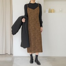 화이트폭스 레오파드뷔스티에사이드슬릿롱원피스