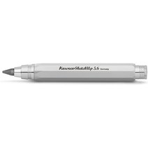 Kaweco Sketch Up Satin Chrome 5.6mm 5B 리드 연필 솔리드 메탈 8각형 8면 디자인 I 기계식 10.3 cm 개폐식 리필 가능 실버, 기본