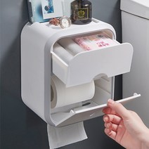 라온텐 벽걸이 두루마리 휴지 케이스, 그린화이트
