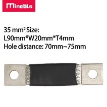 72mm 유연한 버스 바 35mm2 50mm2 75mm2 140A 200A 400A 도금 구리 버스 바 M4 M6 M8 M10 배터리 절연 편조 스트랩, 31pcs, M6 35mm2