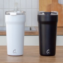 체리스타 씨보틀 세라믹 코팅 보온 보냉 스텐 커피 텀블러 480ml, 화이트
