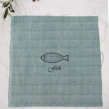 원단킹 자수컷트지]슬라브코튼자수-피쉬(a2468)