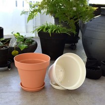 가벼운 플라스틱 토기색상 꽃화분 18x16cm 오피스식물, 토기색(아레나)