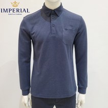 임페리얼 골프웨어 남성 20FW 신상품 겨울 고급 니트 짜임 심플 캐주얼 포켓 카라 긴팔 티셔츠 (블루)