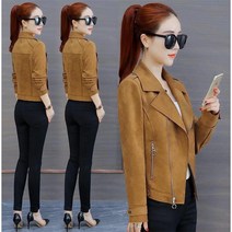 FANSYLI 여성 가을 겨울 후드 가죽 재킷 숏 바람막이 점퍼 추동 코트 소프트한 라이더자켓2308F24Y08