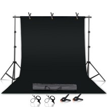사진 스튜디오 크로마키 그린 스크린 프레임 지원 시스템 배경 스탠드 키트 조절식, 2000x3000mm+With Black Cloth