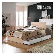 [금성침대 X 베드리움] [베드리움]하이 서랍침대SS-컴포럭스 라텍스탑(착불), 메이플