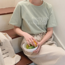 미라클세븐 M7 여자 파스텔반팔티 여성스러운 라운드 티셔츠