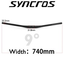 syncros 블랙 풀 카본 핸들 바 fraser sl 산악 자전거 mtb 자전거 핸들 바플랫라이즈 클램프 31.8mm660-740mm 스윕 6 °15 °, 9도740mm