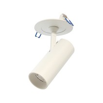 더쎈 3인치 LED 원형 스포트 COB 10W 반매입 각도조절 스포트라이트 램프 일체형 스팟조명 집중조명 전시장 거실 포인트등 카페 매장 장식등 원통 천장타공조명 핀조명 빔조명, 백색 주백색