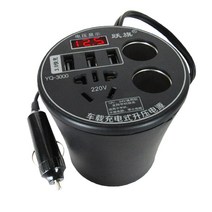 시거잭인버터 캠핑 전기 인버트 다기능 차량용 인버터 12V 24V 회전 220V 자동차 화물차 범용 충 컨버터 승압기, 01 YQ-3000머그컵