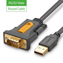Ugreen USB to RS232 COM 포트 직렬 PDA 9 DB9 핀 케이블 어댑터 Windows 7 8.1 XP Vista Mac OS 용 Prolific pl2303, 01 RS232 Male Round_01 1m