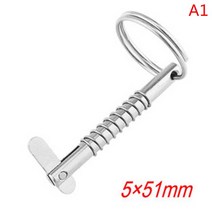 보트 용 5mm 51/76mm 해양 등급 316 스테인레스 스틸 퀵 릴리스 핀 Bimini 탑 데크 힌지 하드웨어 1 개, [01] 51mm
