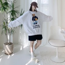 애플망고샵 기모 겨울 빅사이즈 오버핏 백곰 롱박스티