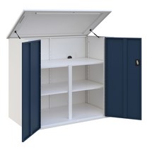 야외 간이창고 수납장 베란다 정원 가든 주택 소형 창고 원예공구장, 블루(1450x1200x800mm 4단)