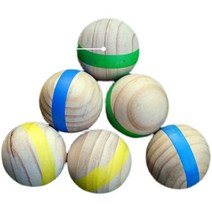 보치아 공 원목 보치아볼 신체활동 그룹활동놀이, 4.5CM x 6 + 1 공
