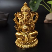조각품 동상 홈 장식 gold lord ganesha statue buddha 코끼리 힌두교 신 조각 인형 수지 정원 buddha statues for house, 브론즈 1