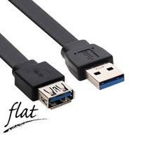 넷메이트 USB 3.0 연장 플랫 케이블 AM-AF 슬림형, 2m, 1개