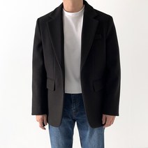 데일트 남자 겨울용 오버핏 싱글 블레이저 울 자켓