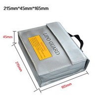 유리 섬유 안전 가드 충전 자루 내화 RC LiPo 배터리 가방, 215mm45mm165mm